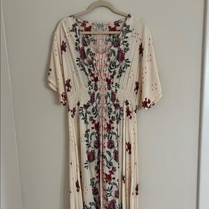 Floral Boho Dress in Cream